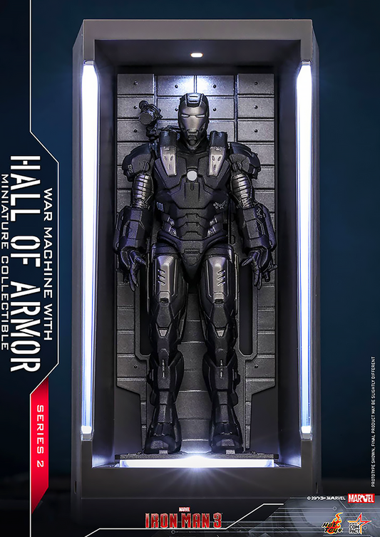 HOT TOYS MARVEL IRON MAN 3 WAR MACHINE WITH HALL OF ARMOR MINIATURE COLLECTIBLE MMSC019 - Anotoys Collectibles