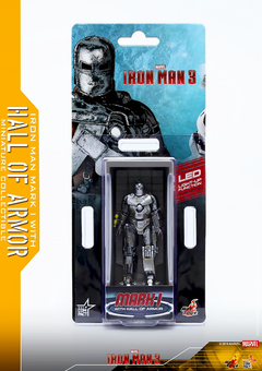 ZD Toys Iron Man Mark 1 Action Figure (7in) With Blue LED Hall Of Armor & Hologram Panel – 1908-01