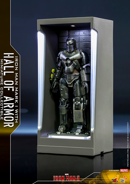 HOT TOYS MARVEL IRON MAN MARK I - MARK 1 WITH HALL OF ARMOR MINIATURE COLLECTIBLE MMSC005 - Anotoys Collectibles