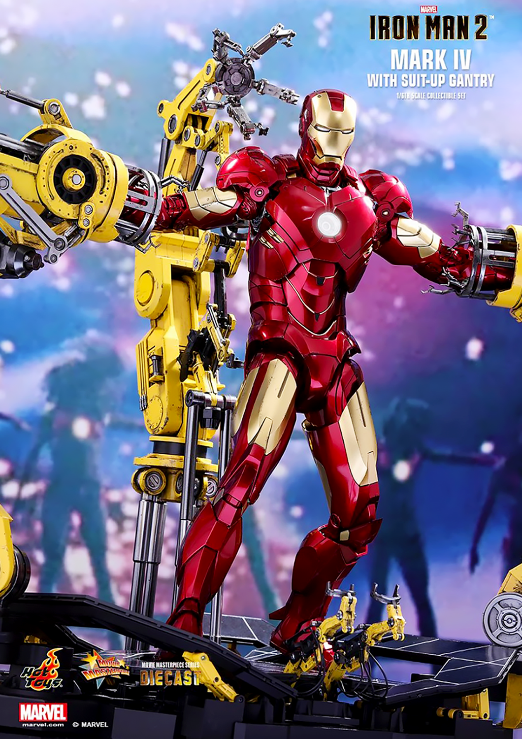 HOT TOYS MARVEL IRON MAN MARK IV: MARK 4 WITH SUIT-UP GANTRY 1/6 - MMS462-D22 - Anotoys Collectibles