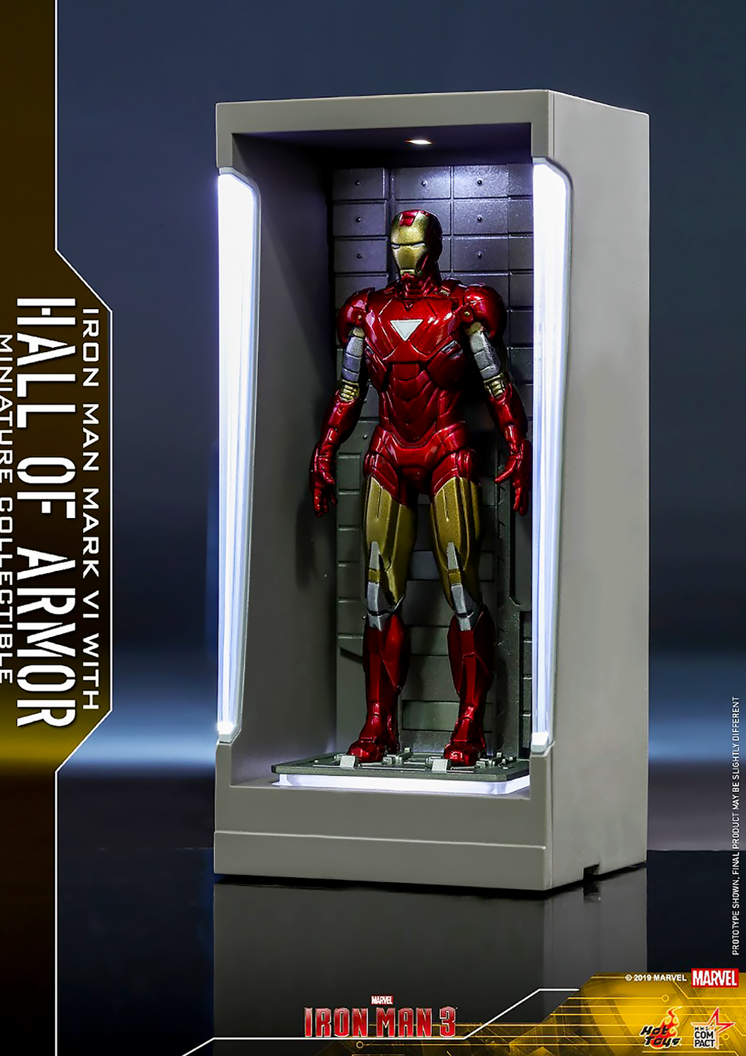 HOT TOYS MARVEL IRON MAN MARK VI - MARK 6 WITH HALL OF ARMOR MINIATURE COLLECTIBLE - MMSC010 - Anotoys Collectibles