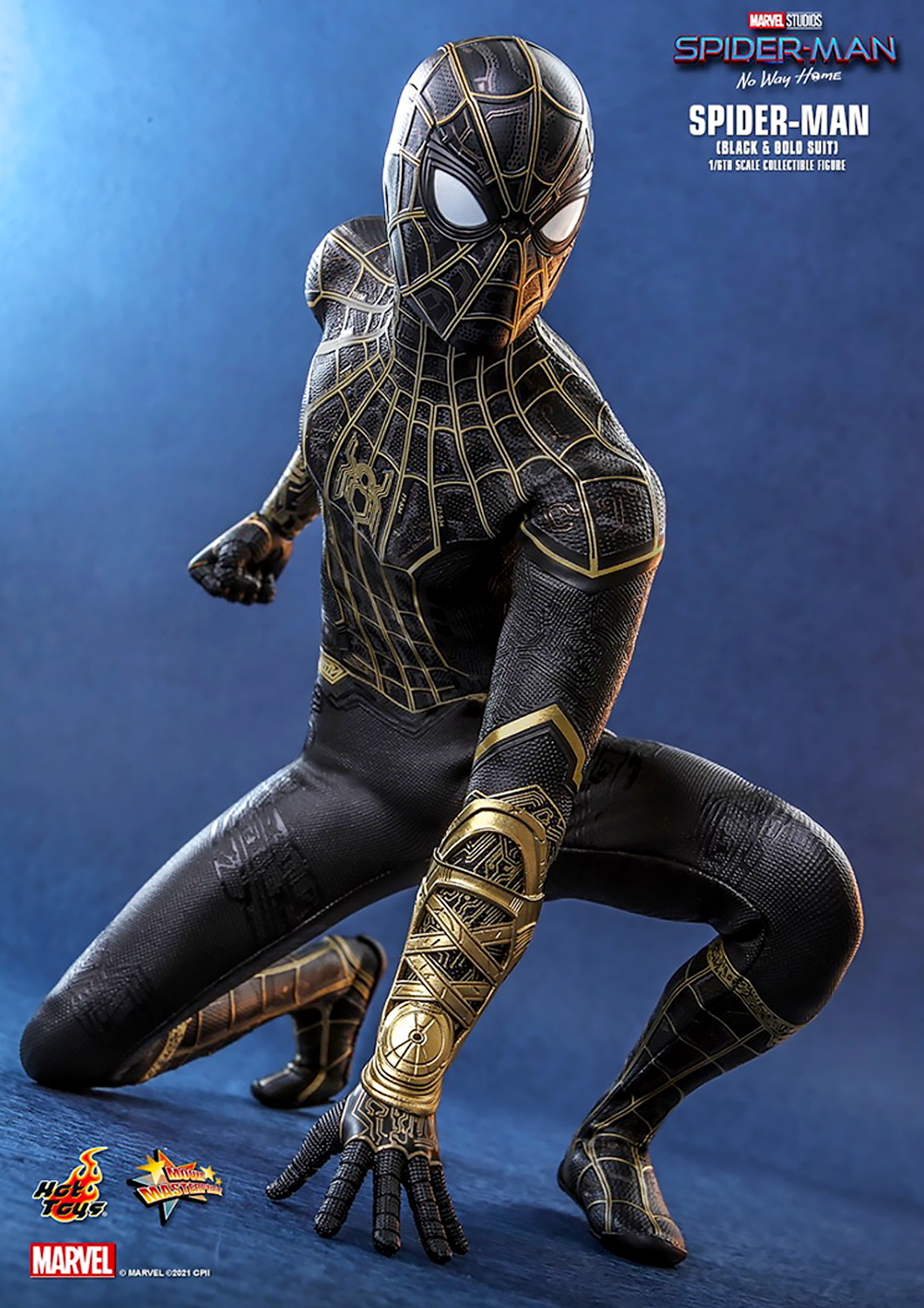 HOT TOYS MARVEL SPIDER-MAN NO WAY HOME BLACK AND GOLD SUIT 1/6 MMS604 - Anotoys Collectibles