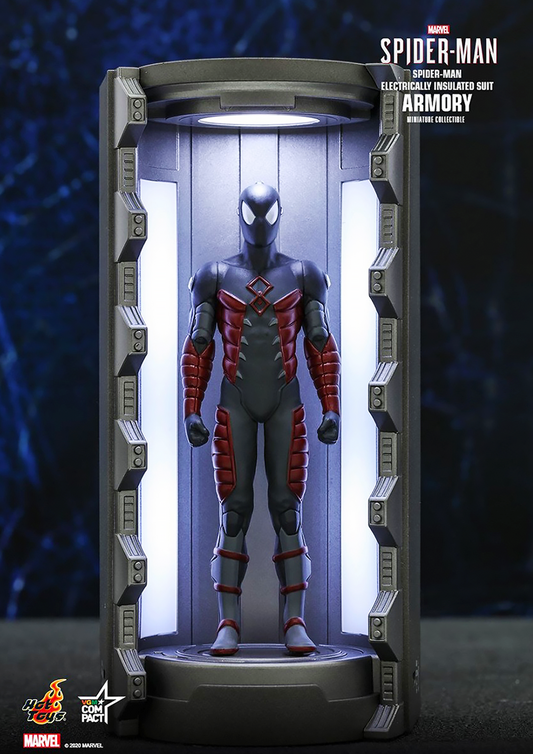 HOT TOYS MARVEL SPIDERMAN ELECTRICALLY INSULATED SUIT ARMORY MINIATURE COLLECTIBLE - VGMC020 - Anotoys Collectibles