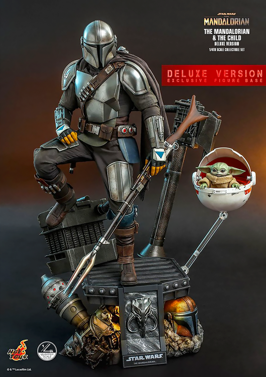 HOT TOYS STAR WARS 1/4TH SCALE THE MANDALORIAN & THE CHILD COLLECTIBLE SET (DELUXE VERSION) - QS017 - Anotoys Collectibles