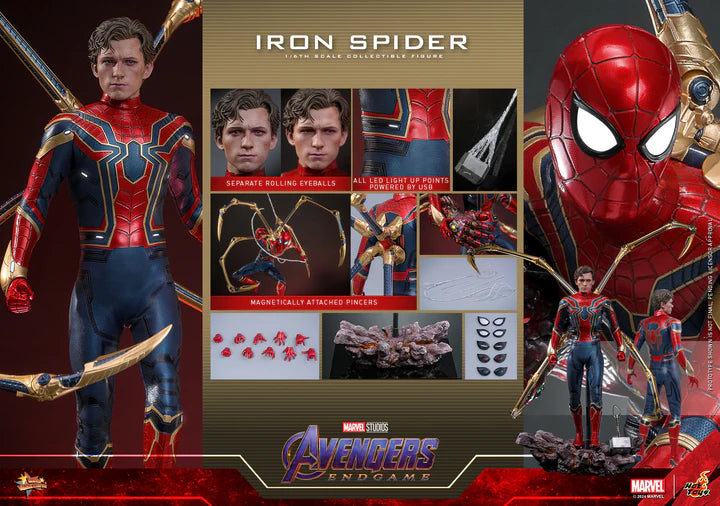 HOT TOYS MARVEL’S AVENGERS: ENDGAME - 1/6TH SCALE IRON SPIDER COLLECTIBLE FIGURE (SCULPTED HAIR VERSION) - MMS761