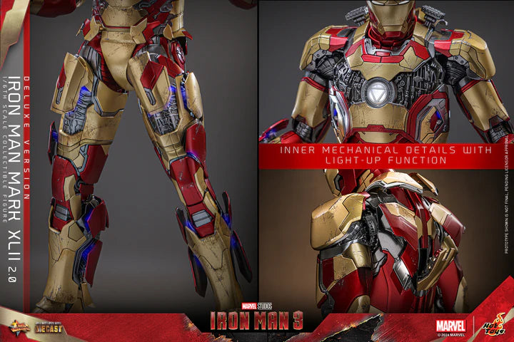 HOT TOYS MARVEL’S IRON MAN 3 - 1/6TH SCALE IRON MAN MARK 42 XLII (2.0) COLLECTIBLE FIGURE (DELUXE VERSION) - MMS759D66