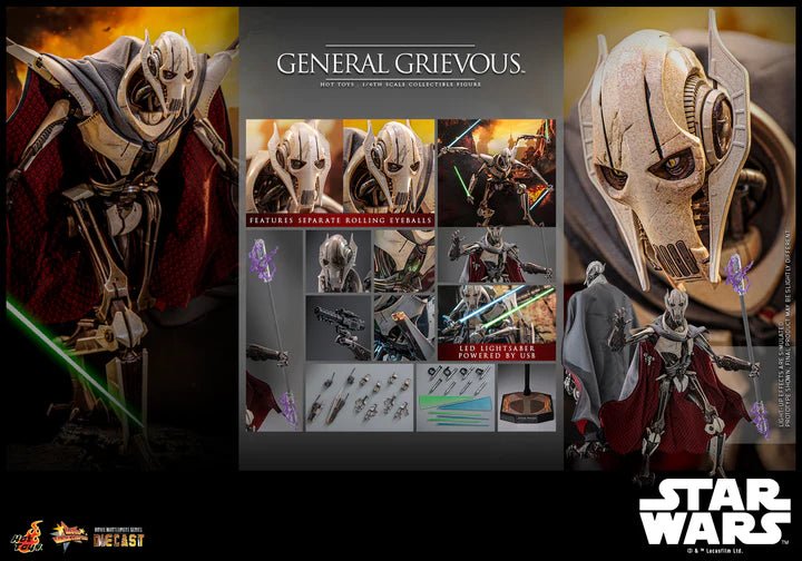 HOT TOYS STAR WARS EPISODE III: REVENGE OF THE SITH - 1/6TH SCALE GENERAL GRIEVOUS COLLECTIBLE FIGURE - MMS760D67