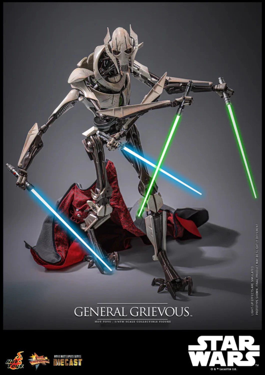 HOT TOYS STAR WARS EPISODE III: REVENGE OF THE SITH - 1/6TH SCALE GENERAL GRIEVOUS COLLECTIBLE FIGURE - MMS760D67