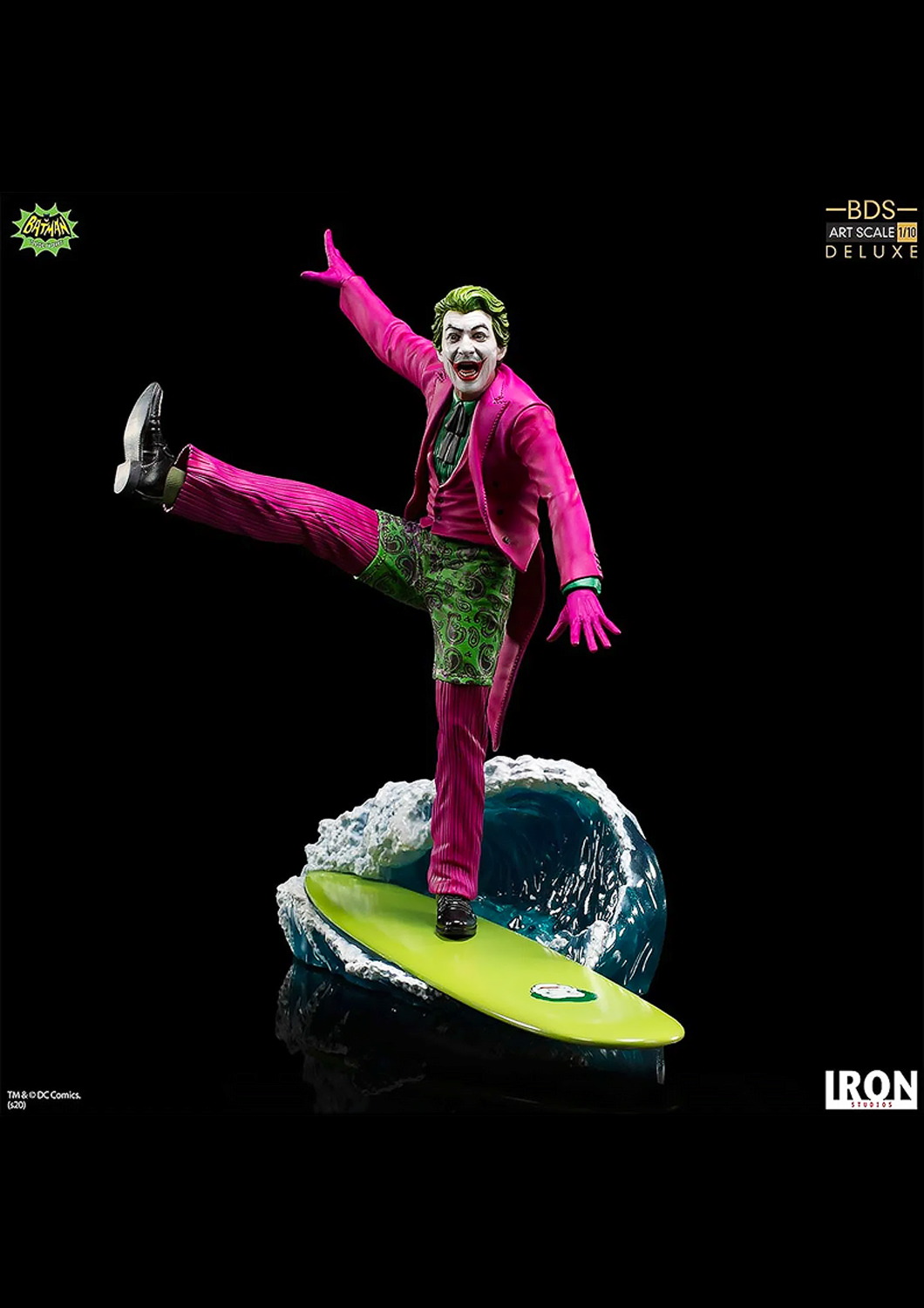 IRON STUDIOS DC BATMAN 66 THE JOKER DELUXE BDS ART SCALE 1/10 SCALE STATUE BATM6631720-10 - Anotoys Collectibles