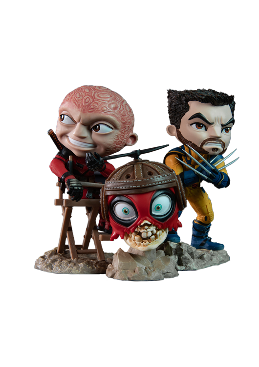 IRON STUDIOS DEADPOOL, WOLVERINE AND HEADPOOL(UNMASKED VERSION) MINI.CO - MARCAS104324-MC