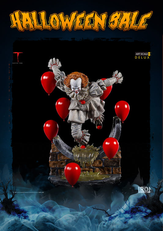 IRON STUDIOS IT CHAPTER TWO PENNYWISE DELUXE ART SCALE 1/10 WBHOR31220-10