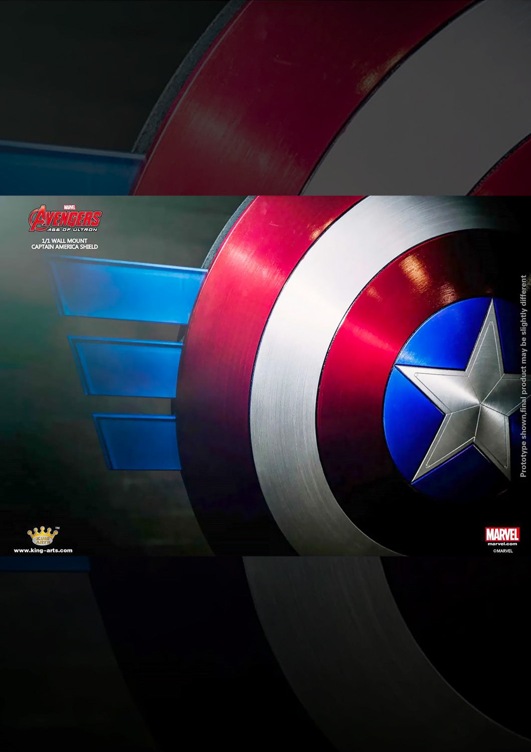 KING ARTS Avengers 2 Captain America Metal Shield Hang Wall 1/1 - MPS022 - Anotoys Collectibles