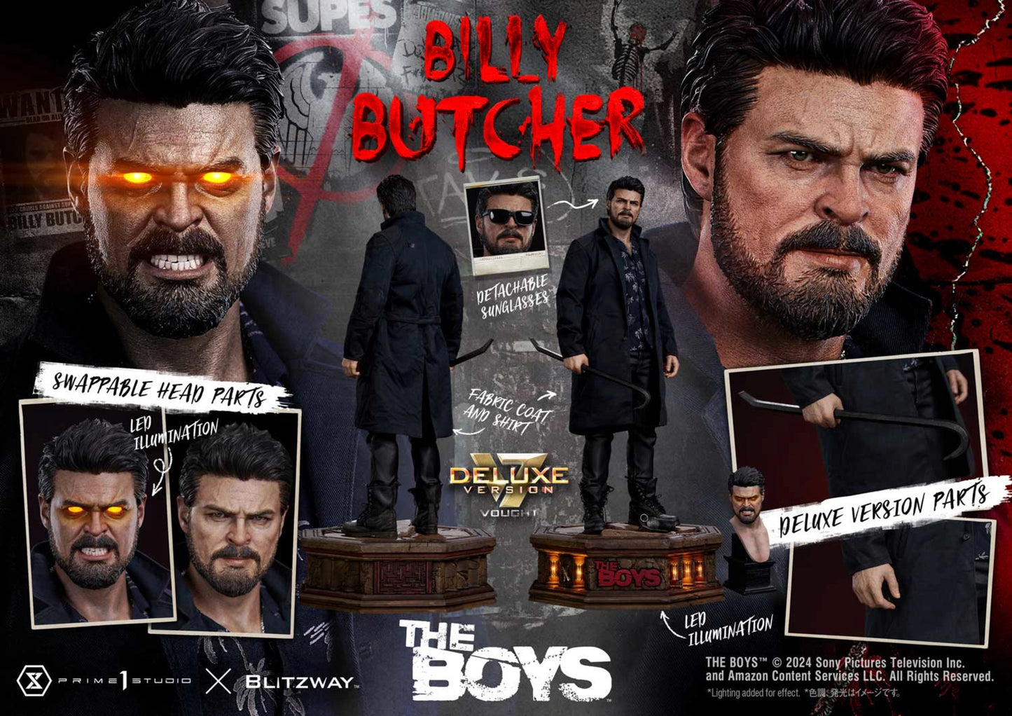 PRIME 1 STUDIO - THE BOYS - WILLIAM "BILLY" BUTCHER DELUXE VERSION 1:4 SCALE STATUE