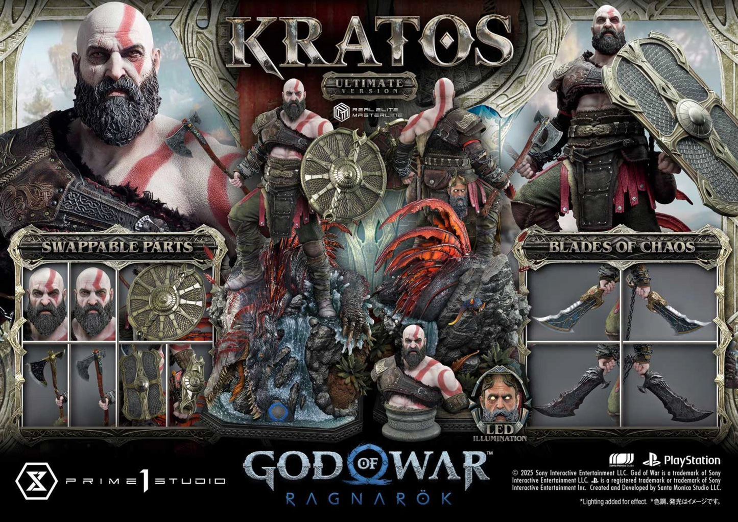 PRIME 1 STUDIO REAL ELITE MASTERLINE GOD OF WAR: RAGNAROK KRATOS ULTIMATE BONUS VERSION(PRE-ORDER)