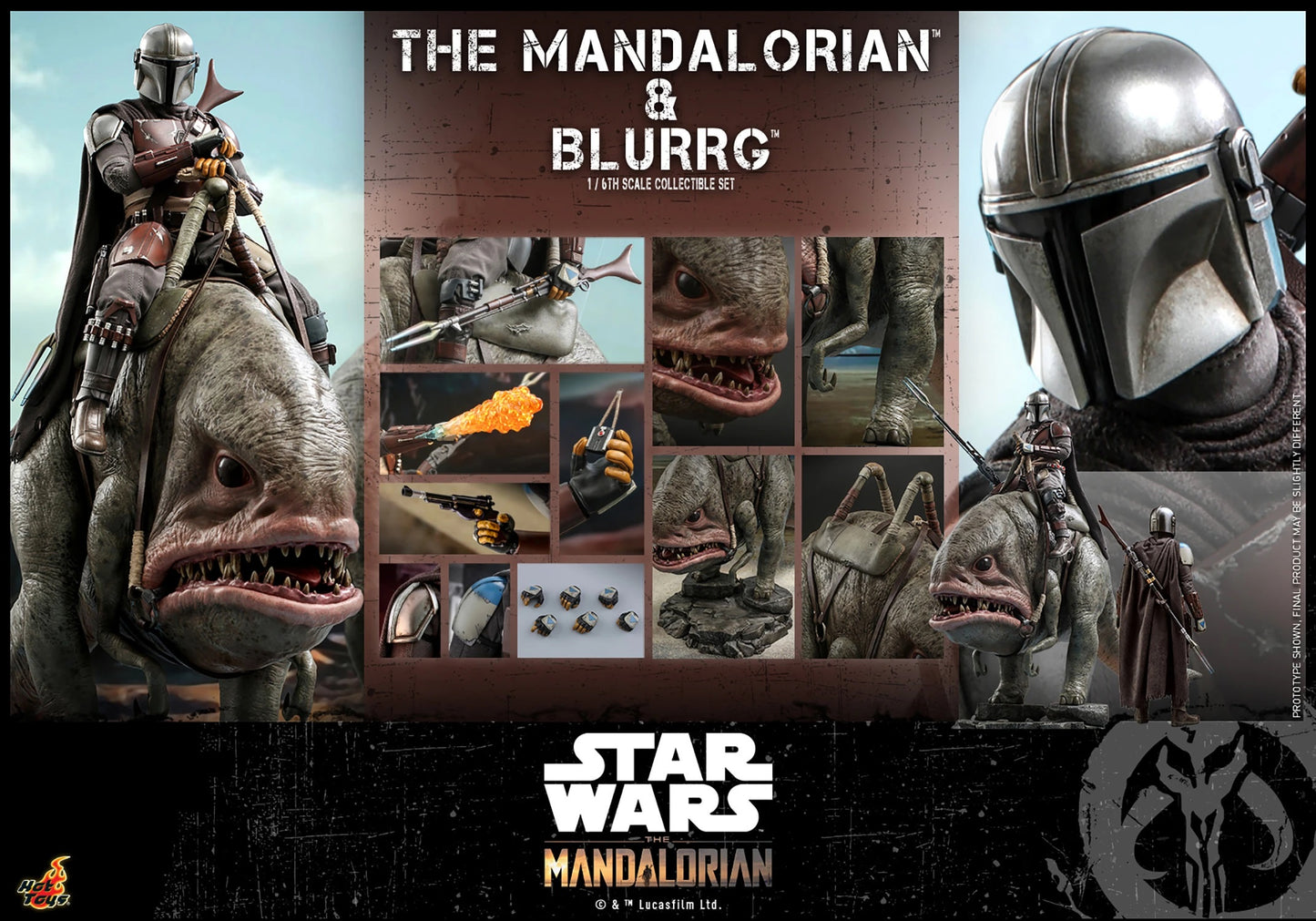 HOT TOYS STAR WARS THE MANDALORIAN: MANDALORIAN AND BLURRG 1/6 TMS046