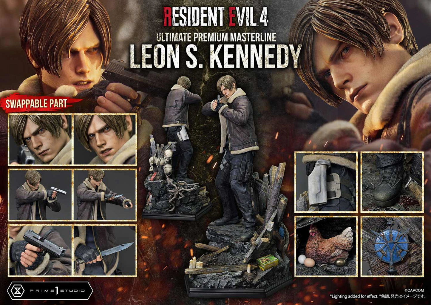 PRIME 1 STUDIO ULTIMATE PREMIUM MASTERLINE RESIDENT EVIL 4 LEON S. KENNEDY BONUS VERSION - UPMRE4-01S(PRE-ORDER)