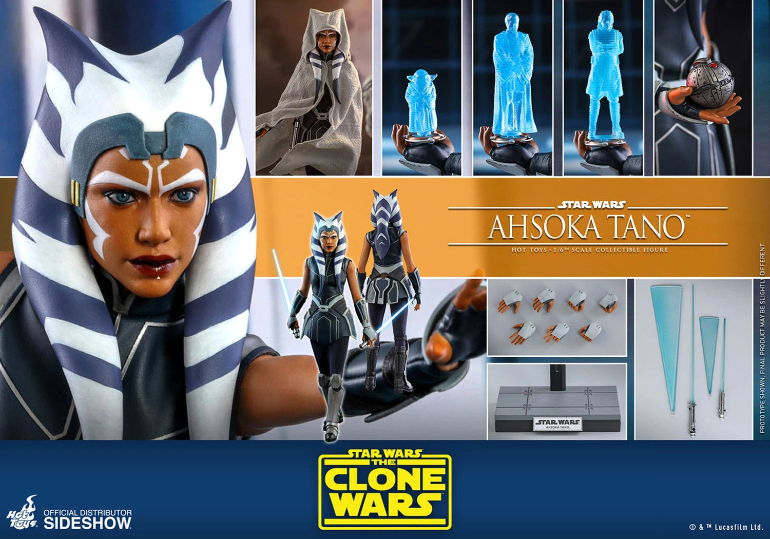 HOT TOYS STAR WARS THE CLONE WARS AHSOKA TANO 1/6 TMS021 - Anotoys Collectibles