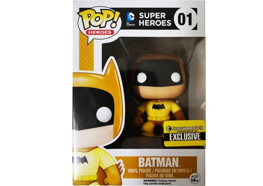 FUNKO POP! HEROES DC SUPER HEROES BATMAN (ORANGE) ENTERTAINMENT EARTH EXCLUSIVE FIGURE #01 - Anotoys Collectibles