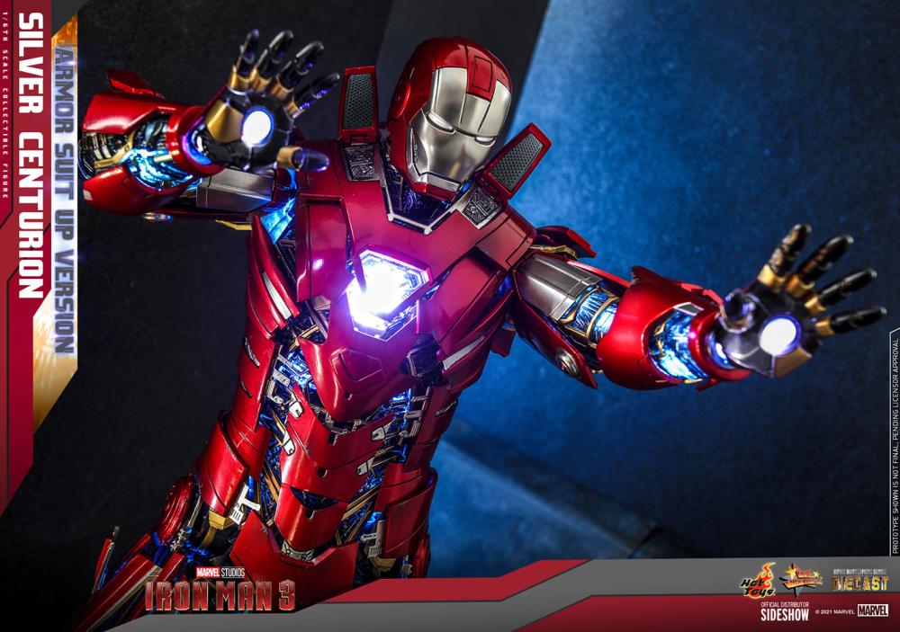 HOT TOYS IRON MAN 3 - SILVER CENTURION (ARMOR SUIT UP VERSION) - MMS618D43 - Anotoys Collectibles