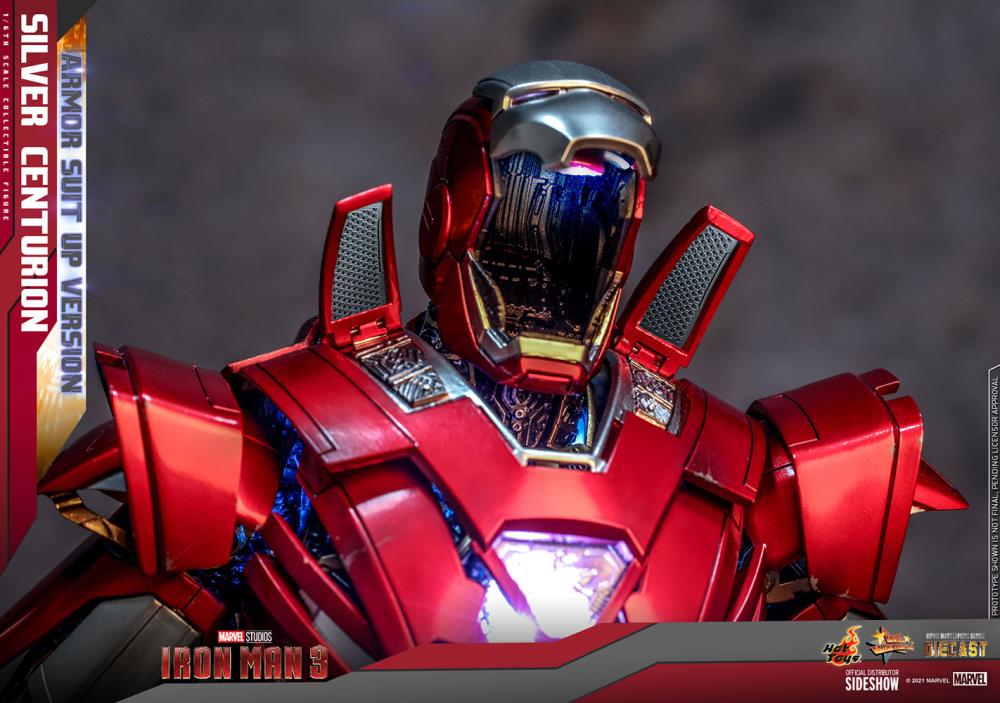 HOT TOYS IRON MAN 3 - SILVER CENTURION (ARMOR SUIT UP VERSION) - MMS618D43 - Anotoys Collectibles