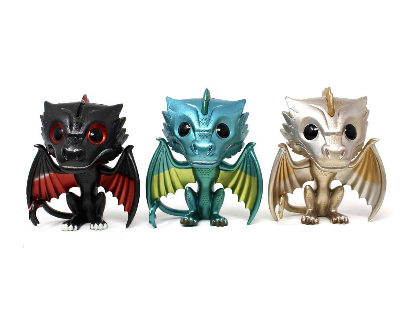 FUNKO POP! GAME OF THRONES FIGURES 3-PACK -DROGON, RHAEGAL & VISERION (METALLIC) - Anotoys Collectibles