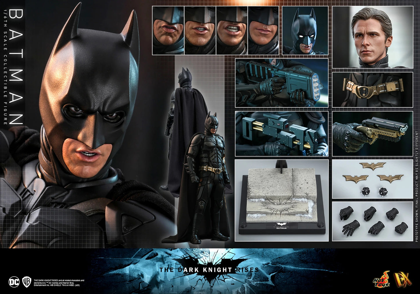 HOT TOYS THE DARK KNIGHT RISES 1/6TH SCALE BATMAN DX19 - Anotoys Collectibles