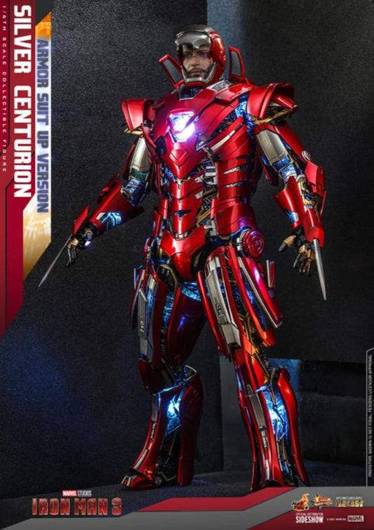 HOT TOYS IRON MAN 3 - SILVER CENTURION (ARMOR SUIT UP VERSION) - MMS618D43 - Anotoys Collectibles