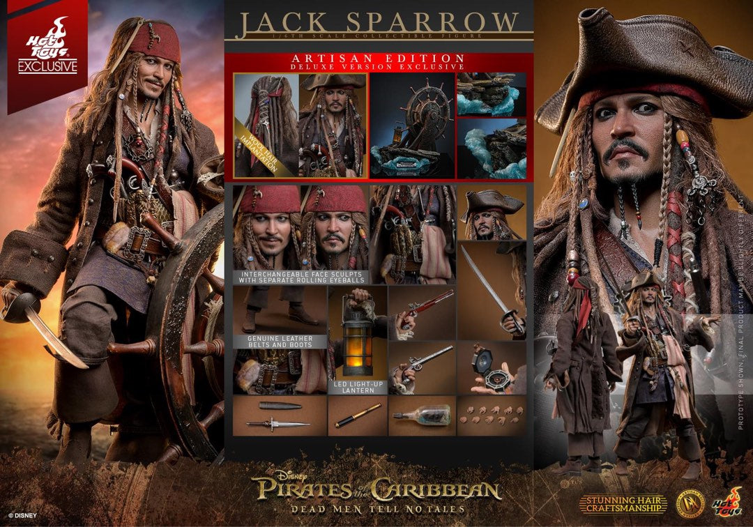 HOT TOYS PIRATES OF THE CARRIBEAN JACK SPARROW ARTISAN EDITION (DELUXE VERSION) DX39AE