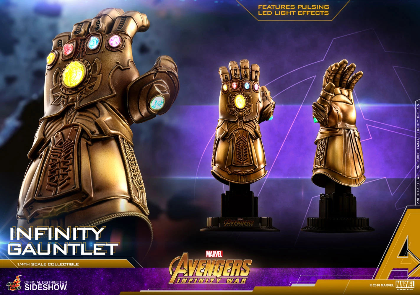 HOT TOYS AVENGERS MARVEL : INFINITY WAR - INFINITY GAUNTLET COLLECTIBLE 1/4 ACS003 - Anotoys Collectibles
