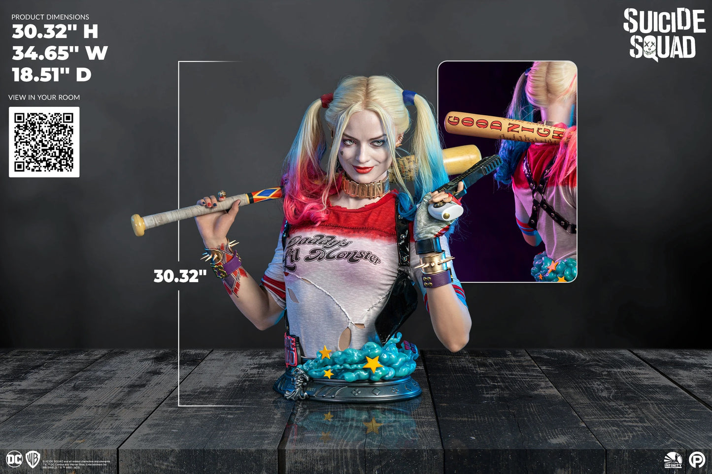 INFINITY STUDIO SUICIDE SQUAD HARLEY QUINN BUST IFM0019 - Anotoys Collectibles