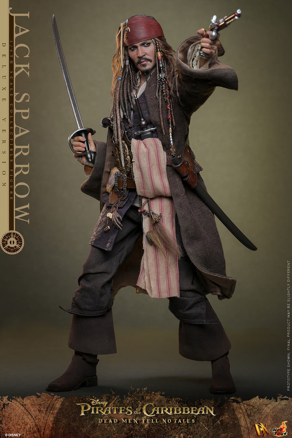 HOT TOYS PIRATES OF THE CARRIBEAN JACK SPARROW ARTISAN EDITION (DELUXE VERSION) DX39AE