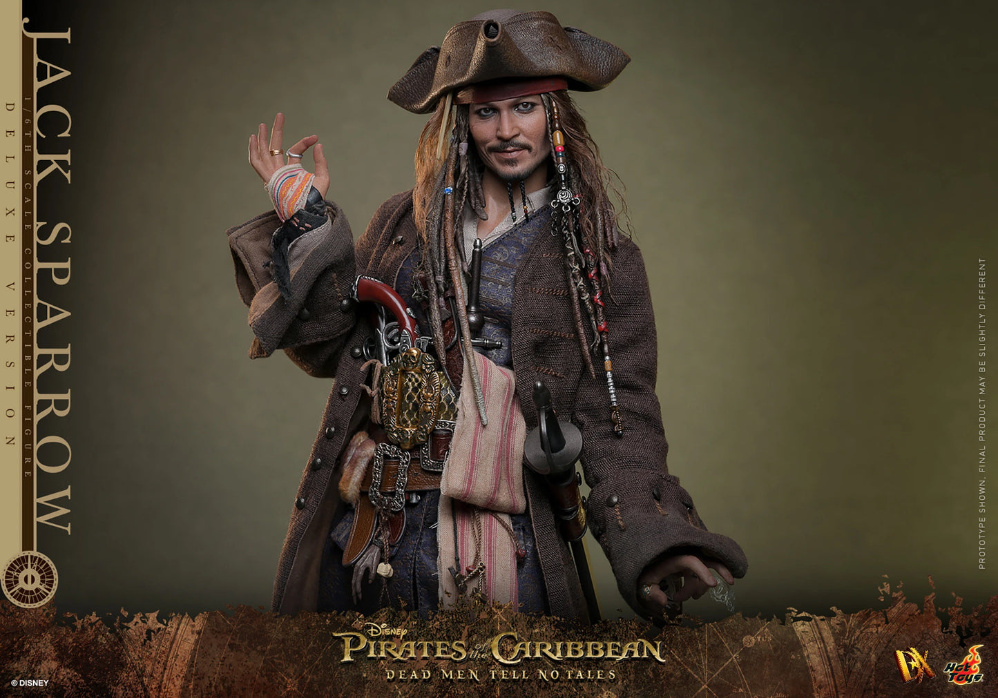 HOT TOYS PIRATES OF THE CARRIBEAN JACK SPARROW ARTISAN EDITION (DELUXE VERSION) DX39AE