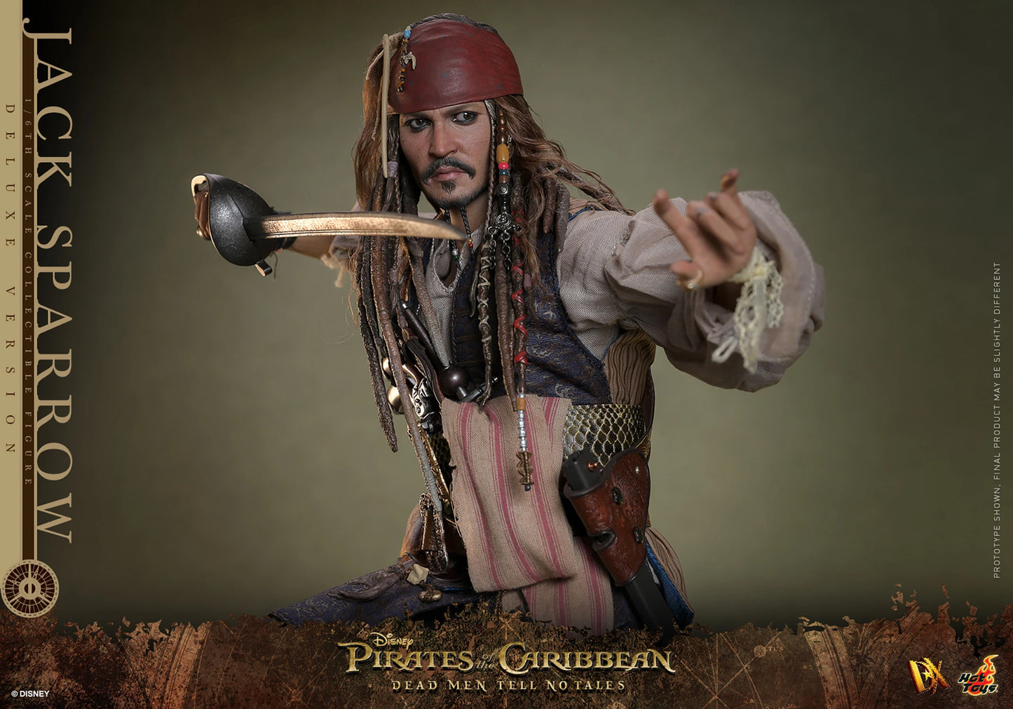 HOT TOYS PIRATES OF THE CARRIBEAN JACK SPARROW ARTISAN EDITION (DELUXE VERSION) DX39AE