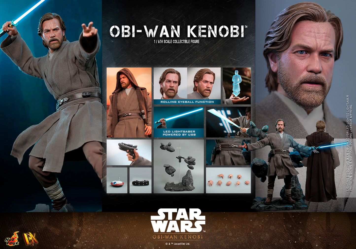 HOT TOYS STAR WARS: OBI-WAN KENOBI - OBI-WAN KENOBI 1:6 SCALE COLLECTIBLE FIGURE DX26