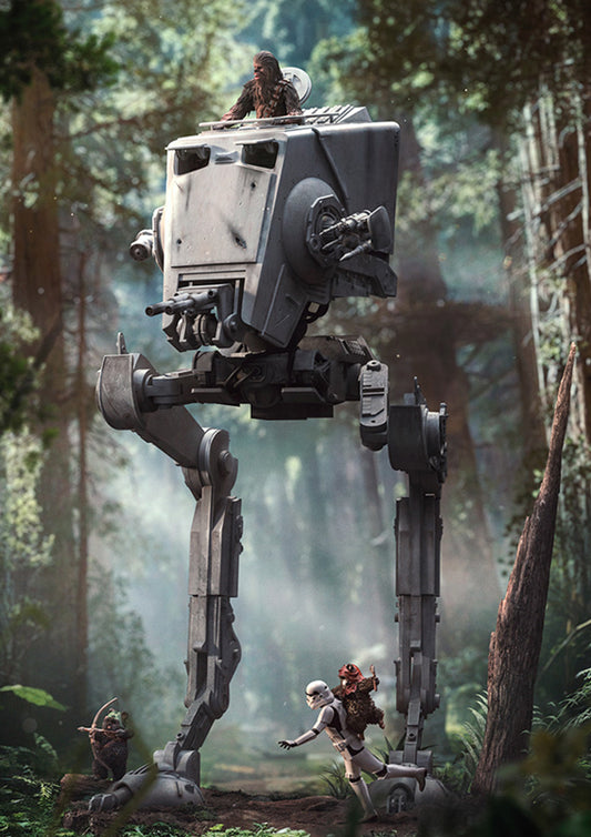 IRON STUDIOS AT-ST AND CHEWBACCA STAR WARS 1/20 DEMI ART SCALE