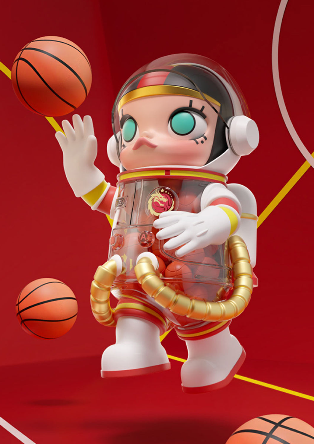 POP MART MEGA SPACE MOLLY 400% CHINA WOMEN'S NATIONAL BASKETBALL TEAM