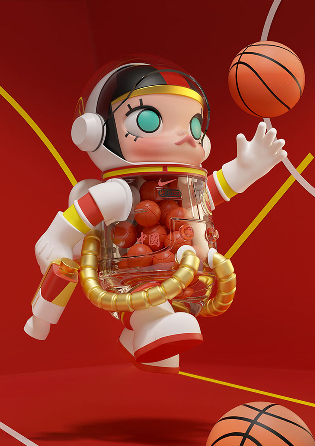 POP MART MEGA SPACE MOLLY 400% CHINA WOMEN'S NATIONAL BASKETBALL TEAM