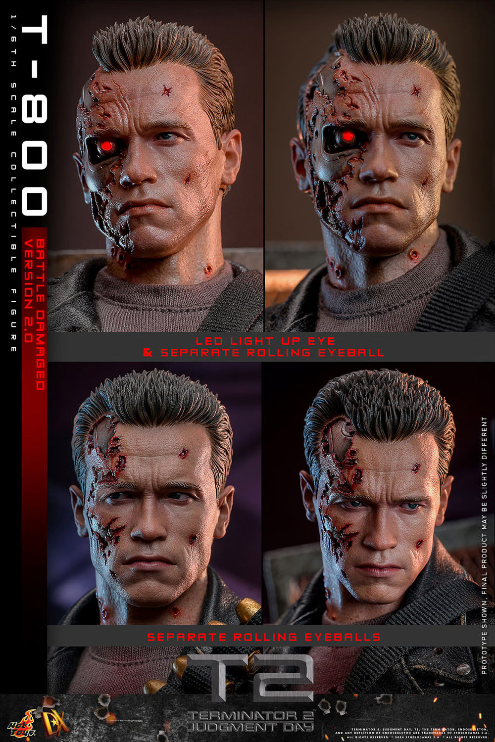 HOT TOYS TERMINATOR T-800 (BATTLE DAMAGED VERSION 2.0) 1:6 SCALE COLLECTIBLE FIGURE DX46  2130RMB