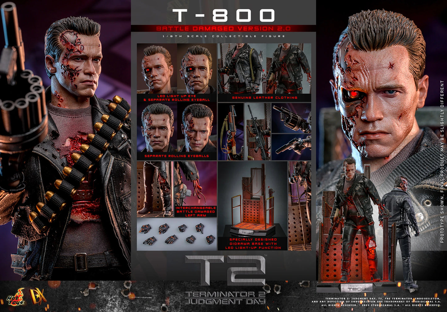 HOT TOYS TERMINATOR T-800 (BATTLE DAMAGED VERSION 2.0) 1:6 SCALE COLLECTIBLE FIGURE DX46  2130RMB