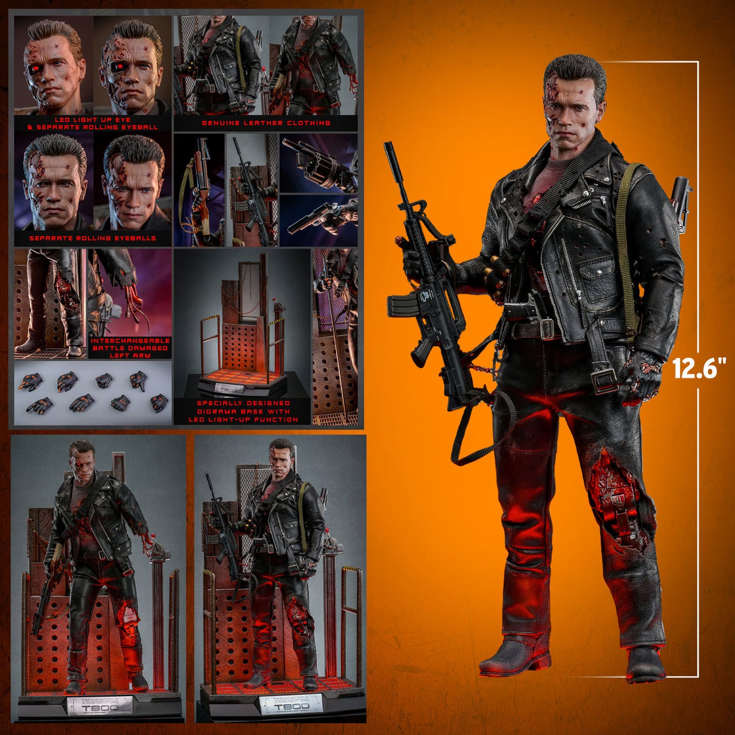 HOT TOYS TERMINATOR T-800 (BATTLE DAMAGED VERSION 2.0) 1:6 SCALE COLLECTIBLE FIGURE DX46  2130RMB