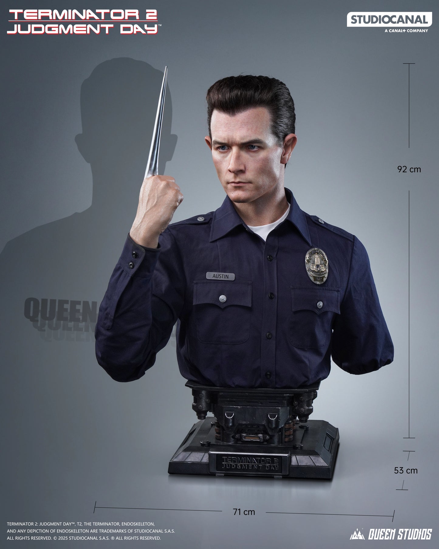 QUEEN STUDIOS TERMINATOR2: T-1000 LIFE-SIZE BUST - QS-097(PRE-ORDER)