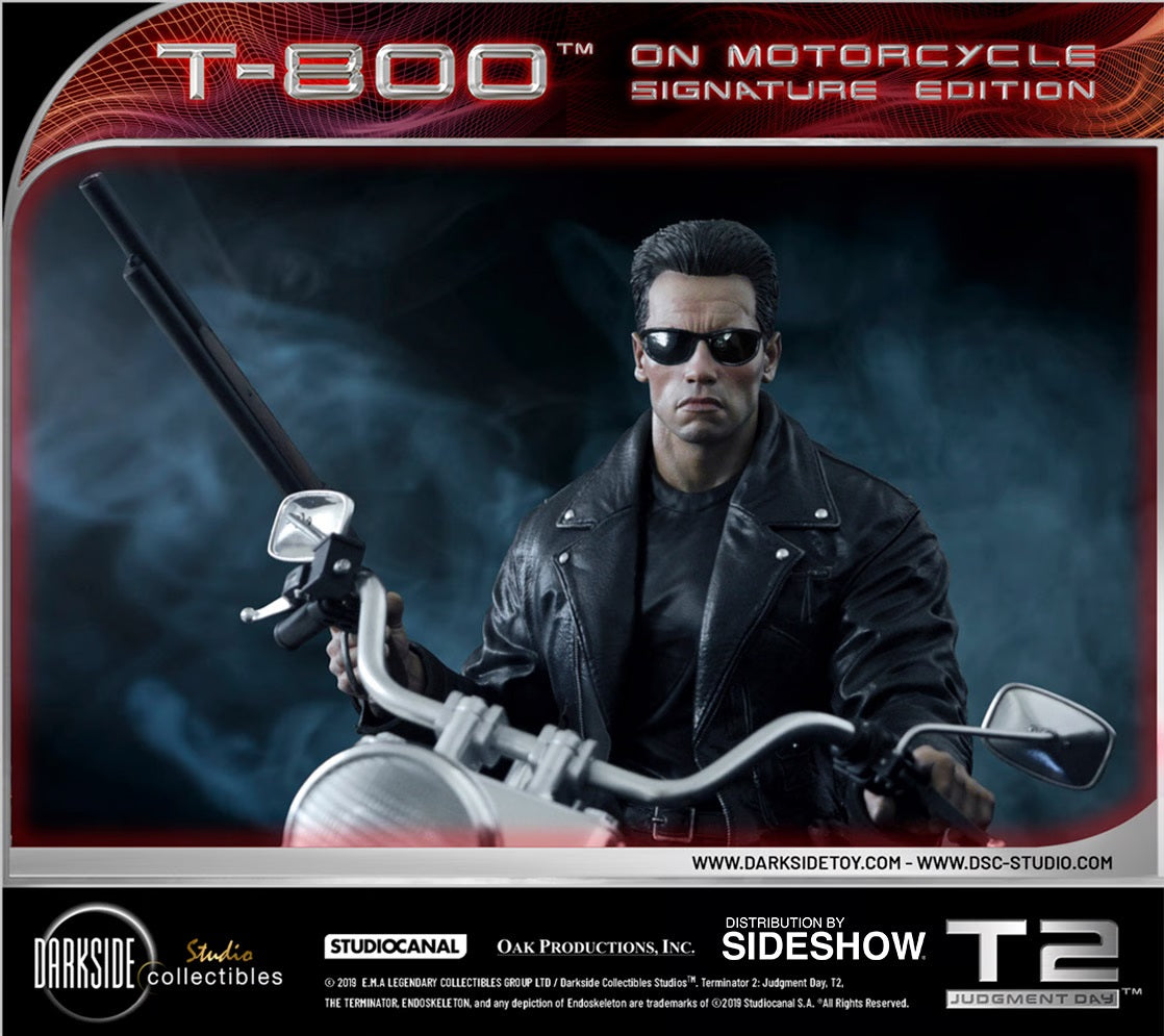 SIDESHOW COLLECTIBLES TERMINATOR 2: JUDGEMENT DAY – T-800 ON MOTORCYCLE STATUE 905456 - Anotoys Collectibles