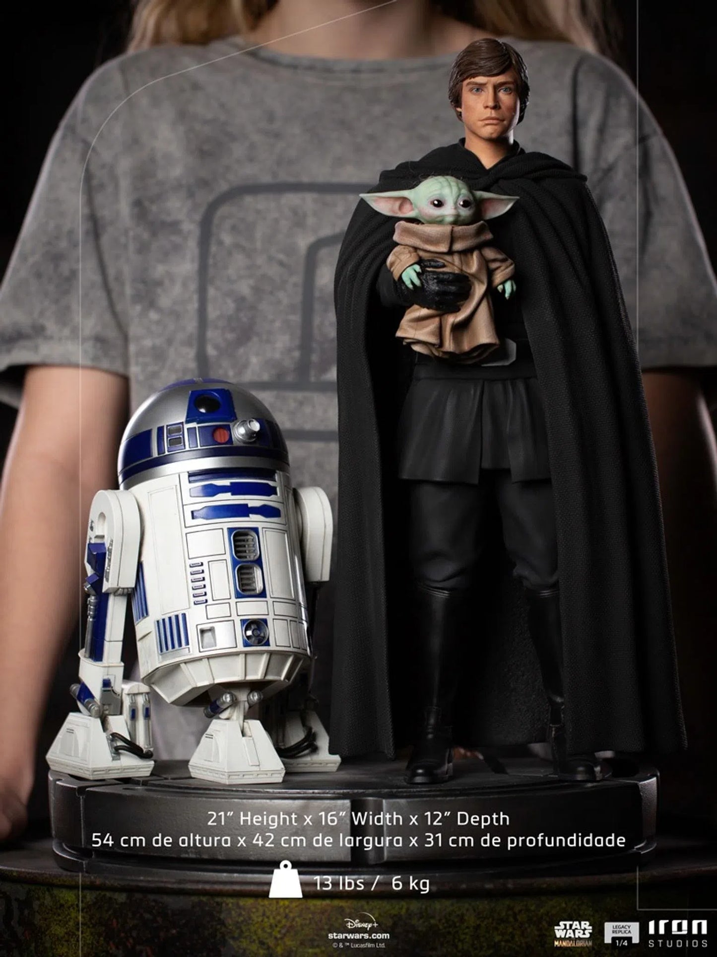 IRON STUDIOS  LUKE SKYWALKER, R2-D2 AND GROGU LEGACY REPLICA 1/4 - LUCSWR49321-14 - Anotoys Collectibles