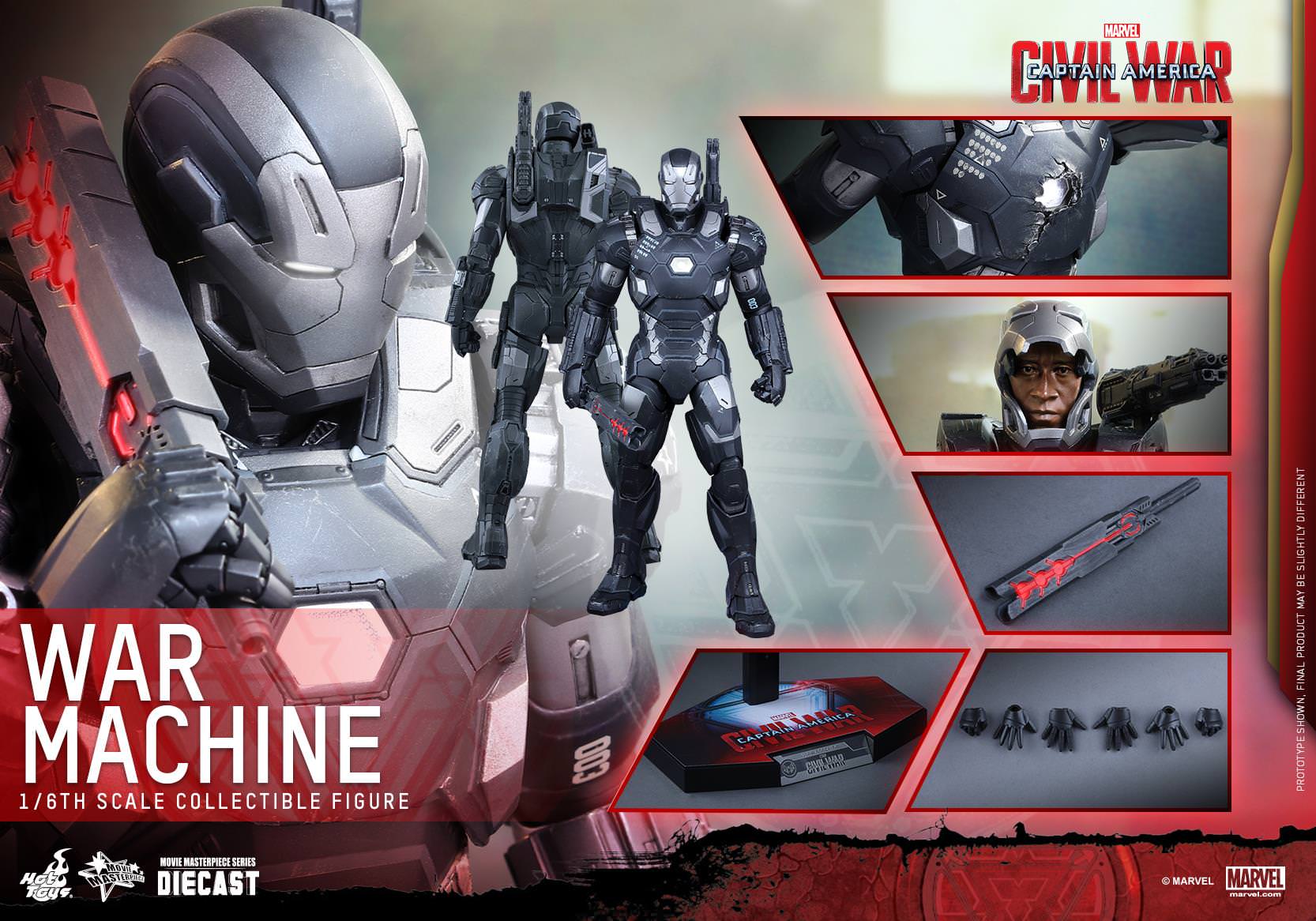 HOT TOYS MARVEL CAPTAIN AMERICA CIVIL WAR: WAR MACHINE MARK III DIECAST 1/6 SCALE - MMS344-D15 - Anotoys Collectibles