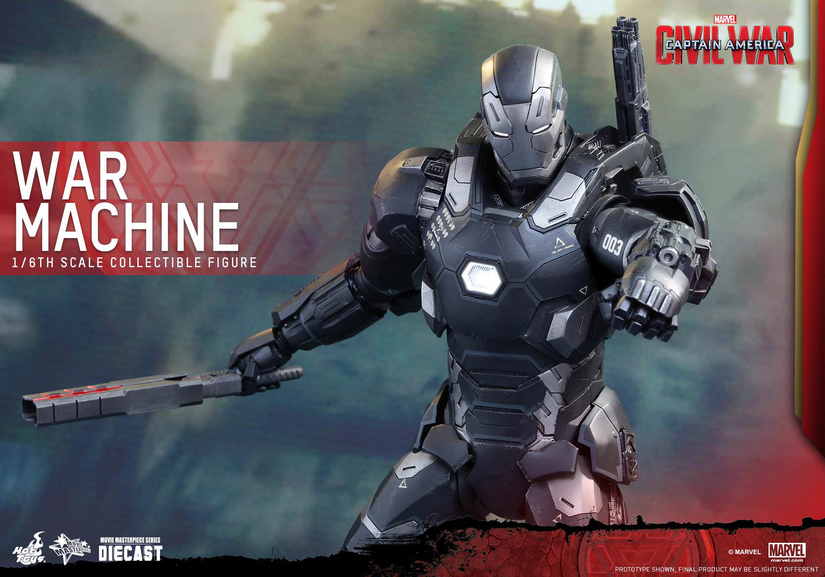 HOT TOYS MARVEL CAPTAIN AMERICA CIVIL WAR: WAR MACHINE MARK III DIECAST 1/6 SCALE - MMS344-D15 - Anotoys Collectibles