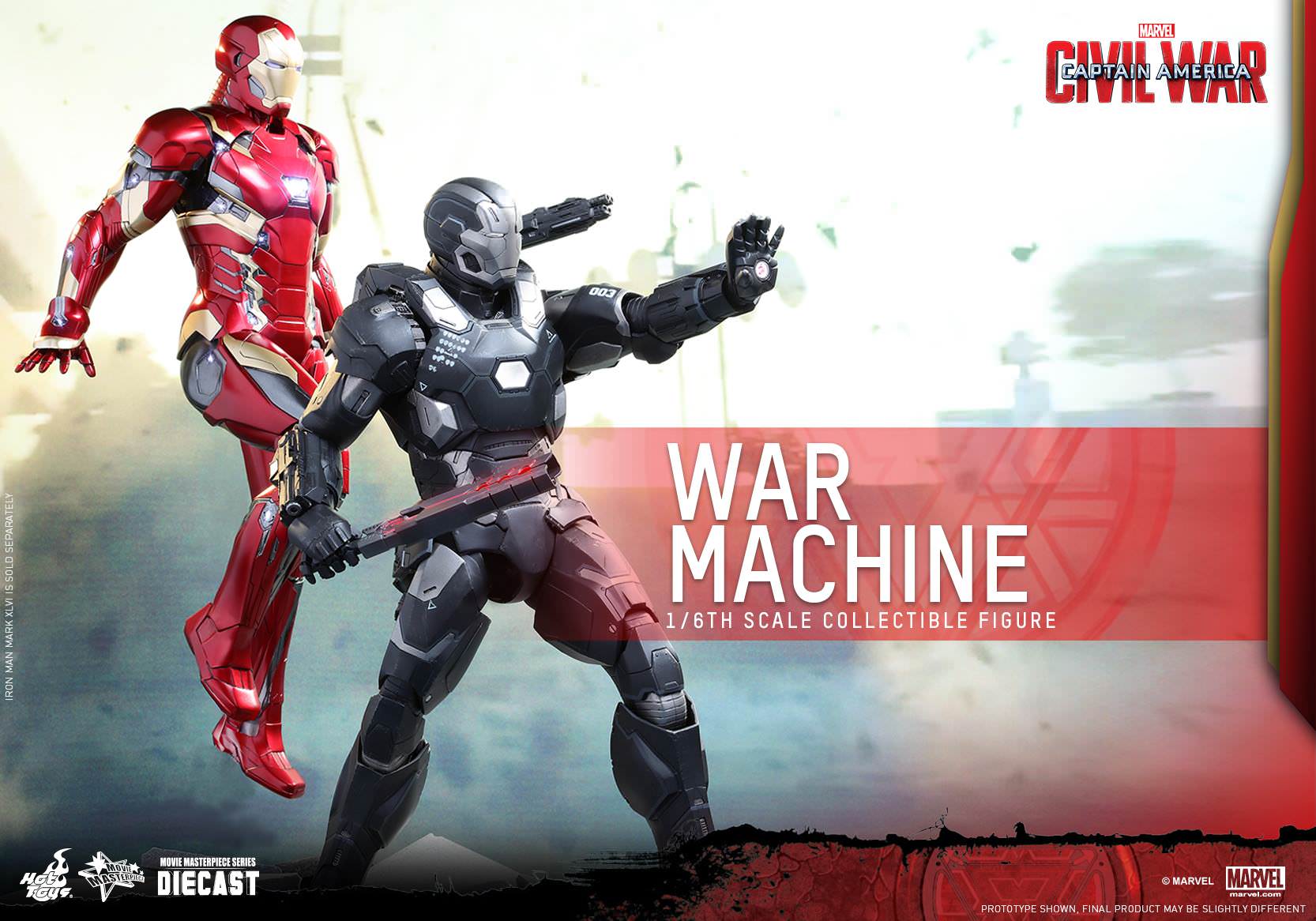 HOT TOYS MARVEL CAPTAIN AMERICA CIVIL WAR: WAR MACHINE MARK III DIECAST 1/6 SCALE - MMS344-D15 - Anotoys Collectibles