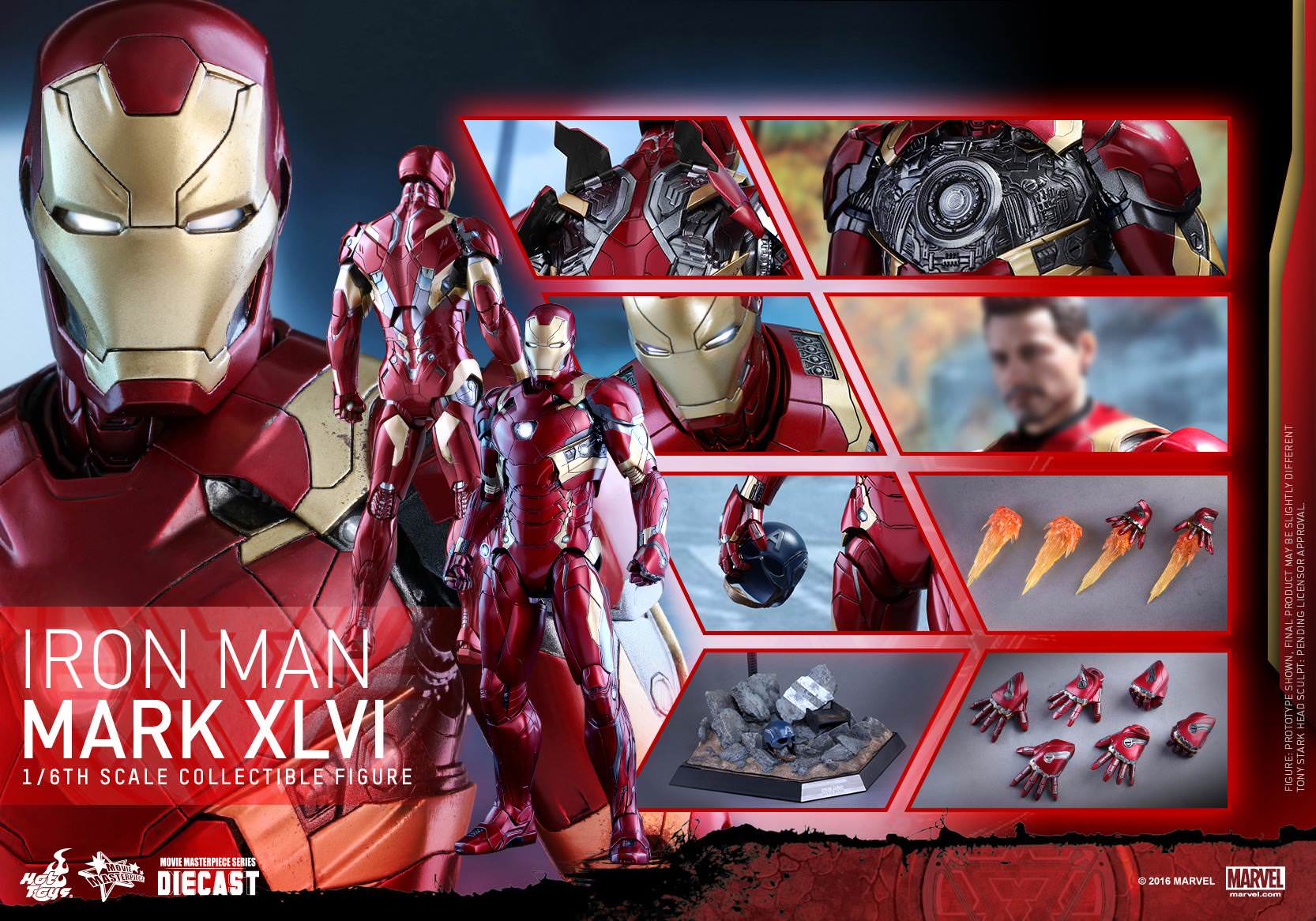 HOT TOYS MARVEL CAPTAIN AMERICA CIVIL WAR: IRON MAN MARK XLVI - MMS353D16 - Anotoys Collectibles